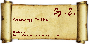 Szenczy Erika névjegykártya