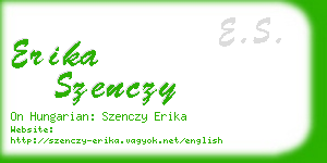 erika szenczy business card